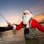 Santa for anglers in the water